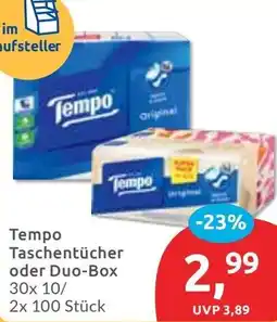 Budni Tempo Taschentücher oder Duo-Box Angebot