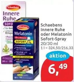 Budni Schaebens Innere Ruhe oder Melatonin Sofort-Spray Angebot