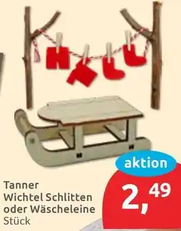 Budni Tanner Wichtel Schlitten oder Wäscheleine Angebot
