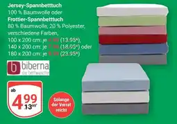 Globus Biberna Jersey-Spannbetttuch oder Frottier-Spannbetttuch Angebot