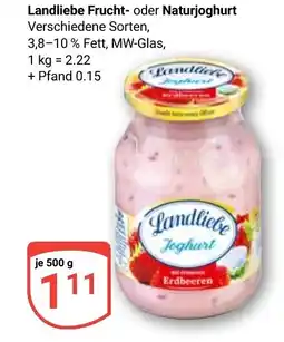 Globus Landliebe Frucht- oder Naturjoghurt Angebot
