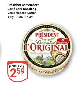 Globus Président Camembert, Carré oder Snacking Angebot