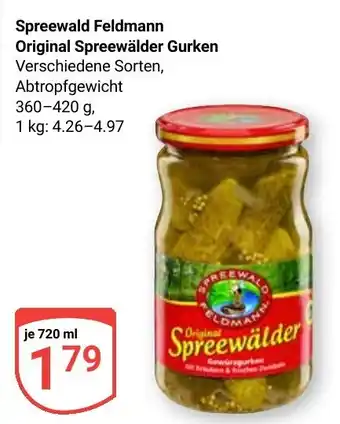 Globus Spreewald Feldmann Original Spreewälder Gurken Angebot