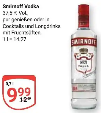 Globus Smirnoff Vodka Angebot
