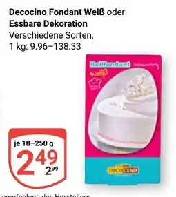 Globus Decocino Fondant Weiß oder Essbare Dekoration Angebot