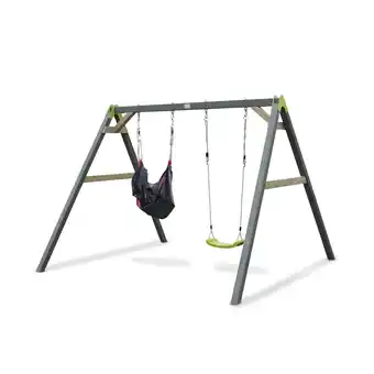 Netto Marken-Discount EXIT Aksent Doppelschaukel + EXIT Swingbag Schwarz/ Rosa Angebot