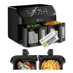 Netto Marken-Discount Juskys Heißluftfritteuse 9 L Doppelkammer - 2 Körbe, 9 Programme, Smart Finish, beschichtet Angebot