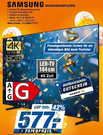expert Techno Land SAMSUNG GU65U8099FUXZG Angebot