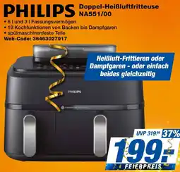 expert Techno Land PHILIPS Doppel-Heißluftfritteuse NA551/00 Angebot