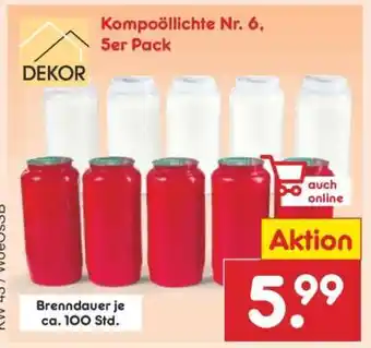 Netto Marken-Discount Kompoöllichte Nr. 6, 5er Pack Angebot