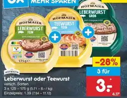 Netto Marken-Discount Leberwurst oder Teewurst Angebot