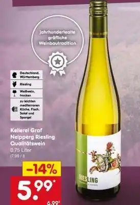 Netto Marken-Discount Kellerei Graf Neipperg Riesling Qualitätswein Angebot