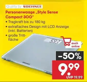Netto Marken-Discount Personenwaage „Style Sense Compact 300“ Angebot