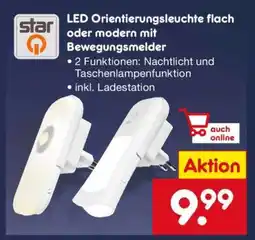 Netto Marken-Discount LED Orientierungsleuchte flach oder modern mit Bewegungsmelder Angebot