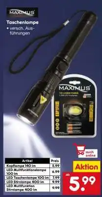 Netto Marken-Discount MAXIMUS Taschenlampe Angebot