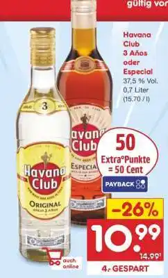 Netto Marken-Discount Havana Club 3 Años oder Especial Angebot