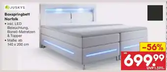 Netto Marken-Discount Boxspringbett Norfolk Angebot