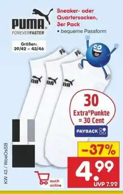 Netto Marken-Discount Sneaker- oder Quartersocken, 3er Pack Angebot