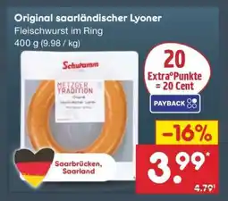 Netto Marken-Discount Original saarländischer Lyoner Angebot