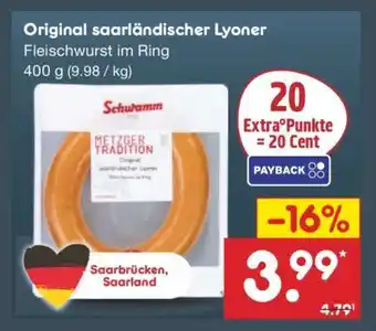 Netto Marken-Discount Original saarländischer Lyoner Angebot