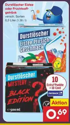 Netto Marken-Discount Durstlöscher Eistee oder Fruchtsaftgetränk Angebot