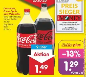 Netto Marken-Discount Coca-Cola, Fanta, Sprite oder Mezzo Mix Angebot