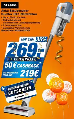 expert Techno Land Miele Akku Staubsauger Duoflex HX1 Nordicblau Angebot