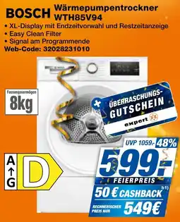 expert Techno Land BOSCH Wärmepumpentrockner WTH85V94 Angebot