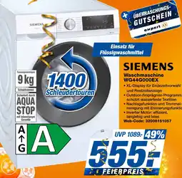 expert Techno Land SIEMENS Waschmaschine WG44G000EX Angebot