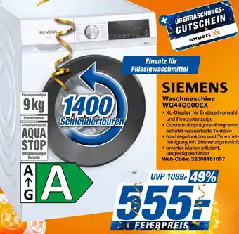 expert Techno Land SIEMENS Waschmaschine WG44G000EX Angebot