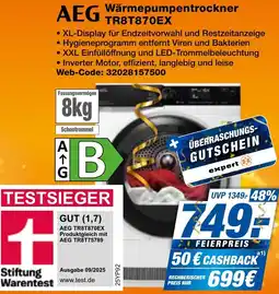 expert Techno Land AEG Wärmepumpentrockner TR8T870EX Angebot