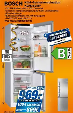 expert Techno Land BOSCH Kühl-Gefrierkombination KGN362IBF Angebot
