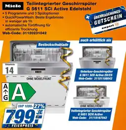 expert Techno Land Miele Teilintegrierter Geschirrspüler G 5611 SCi Active Edelstahl Angebot