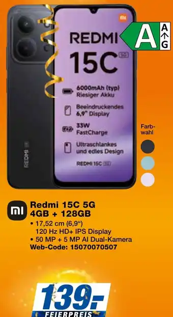 expert Techno Land Redmi 15C 5G 4GB + 128GB Angebot