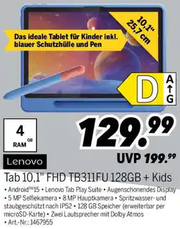 MEDIMAX Lenovo Tab 10,1" FHD TB311FU 128GB + Kids Angebot