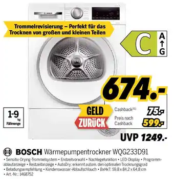 MEDIMAX BOSCH Wärmepumpentrockner WQG233D91 Angebot