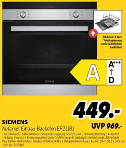 MEDIMAX SIEMENS Autarker Einbau-Backofen EP211B1 Angebot