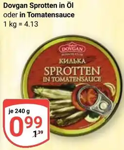 Globus Dovgan Sprotten in Öl oder in Tomatensauce Angebot
