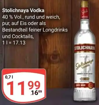 Globus Stolichnaya Vodka Angebot