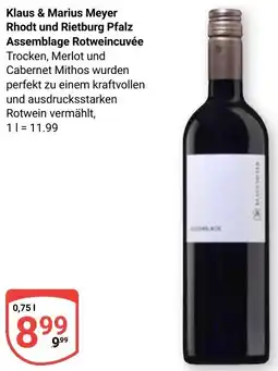 Globus Klaus & Marius Meyer Rhodt und Rietburg Pfalz Assemblage Rotweincuvée Angebot