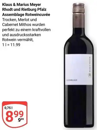Globus Klaus & Marius Meyer Rhodt und Rietburg Pfalz Assemblage Rotweincuvée Angebot