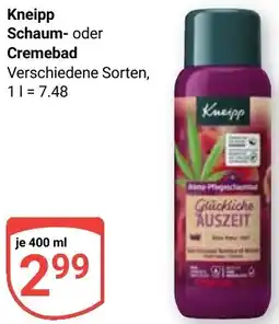 Globus Kneipp Schaum- oder Cremebad Angebot