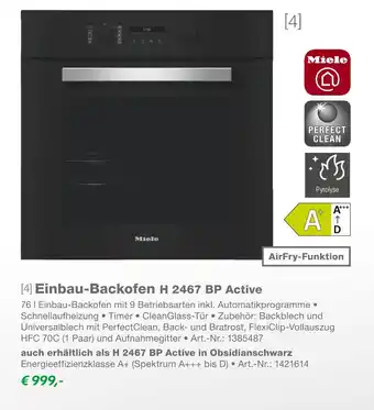 EP Miele einbau-backofen h 2467 bp active Angebot