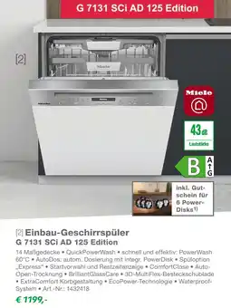 EP Miele einbau-geschirrspüler g 7131 sci ad 125 edition Angebot