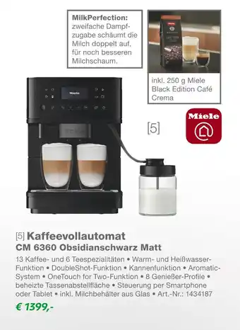 EP Miele kaffeevollautomat cm 6360 obsidianschwarz matt Angebot