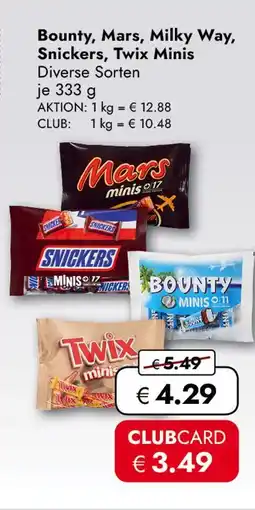 Travel Free Mars bounty, mars, milky way, snickers, twix minis Angebot