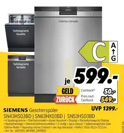 MEDIMAX Siemens geschirrspüler sn43hs03bd Angebot