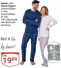 Globus Damen oder Herren-Pyjama Angebot