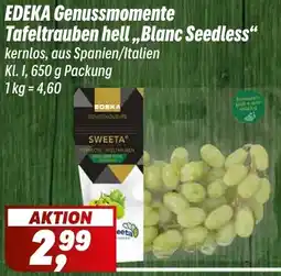 Simmel EDEKA Genussmomente Tafeltrauben hell ,,Blanc Seedless" Angebot