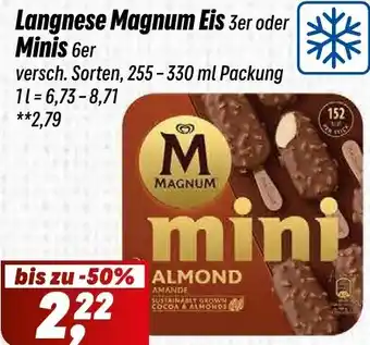 Simmel Langnese Magnum Eis 3er oder Minis 6er Angebot